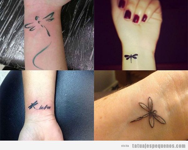 tatuajes pequenos muneca mujer libelulas