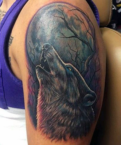 simple mens wolf tattoo